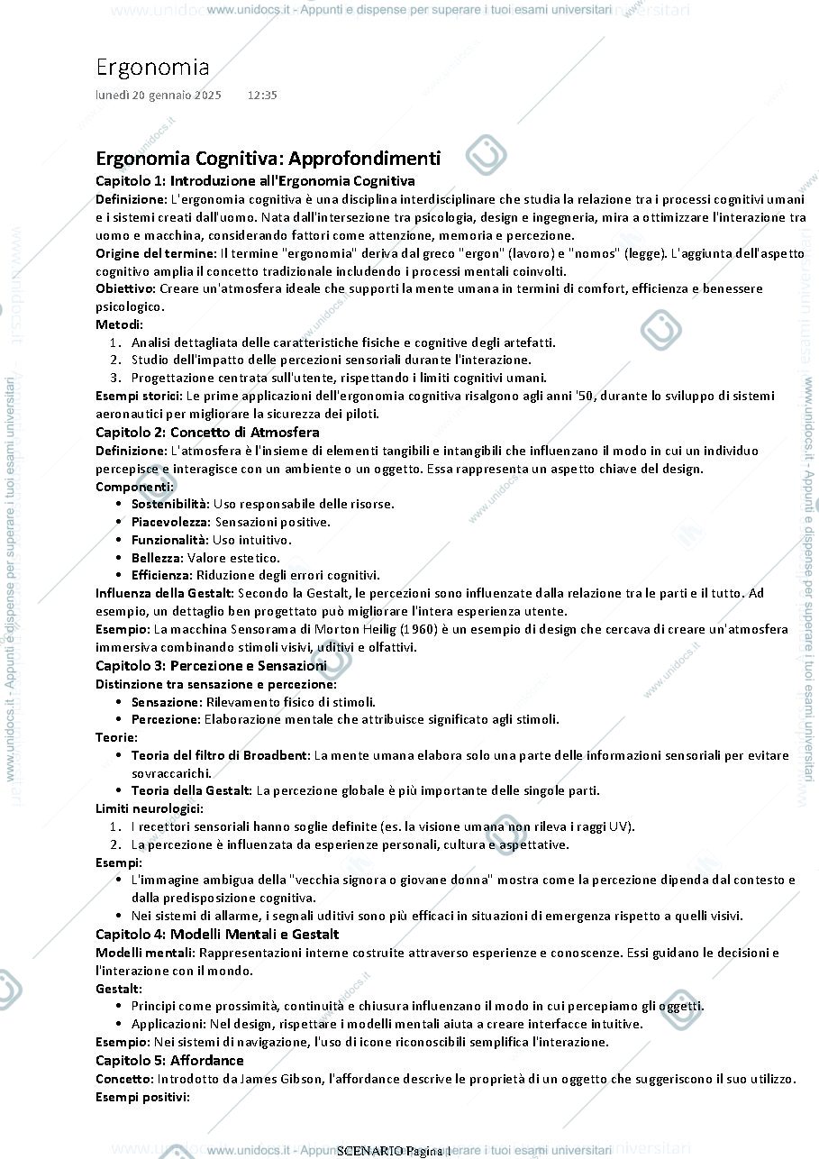 Anteprima pagina 1 — ergonomia cognitiva 