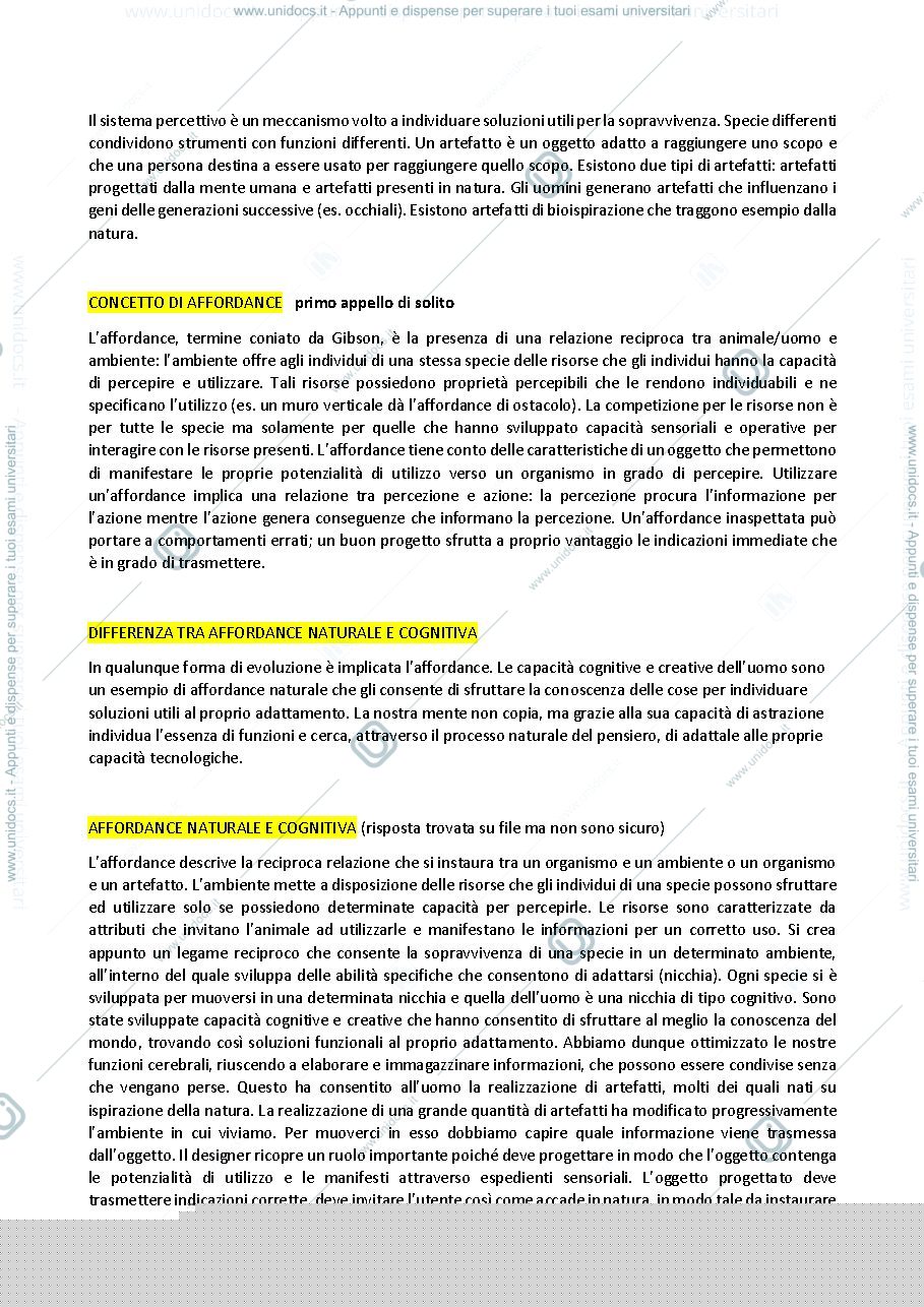 Anteprima pagina 3 — Domande esame ergonomia cognitiva