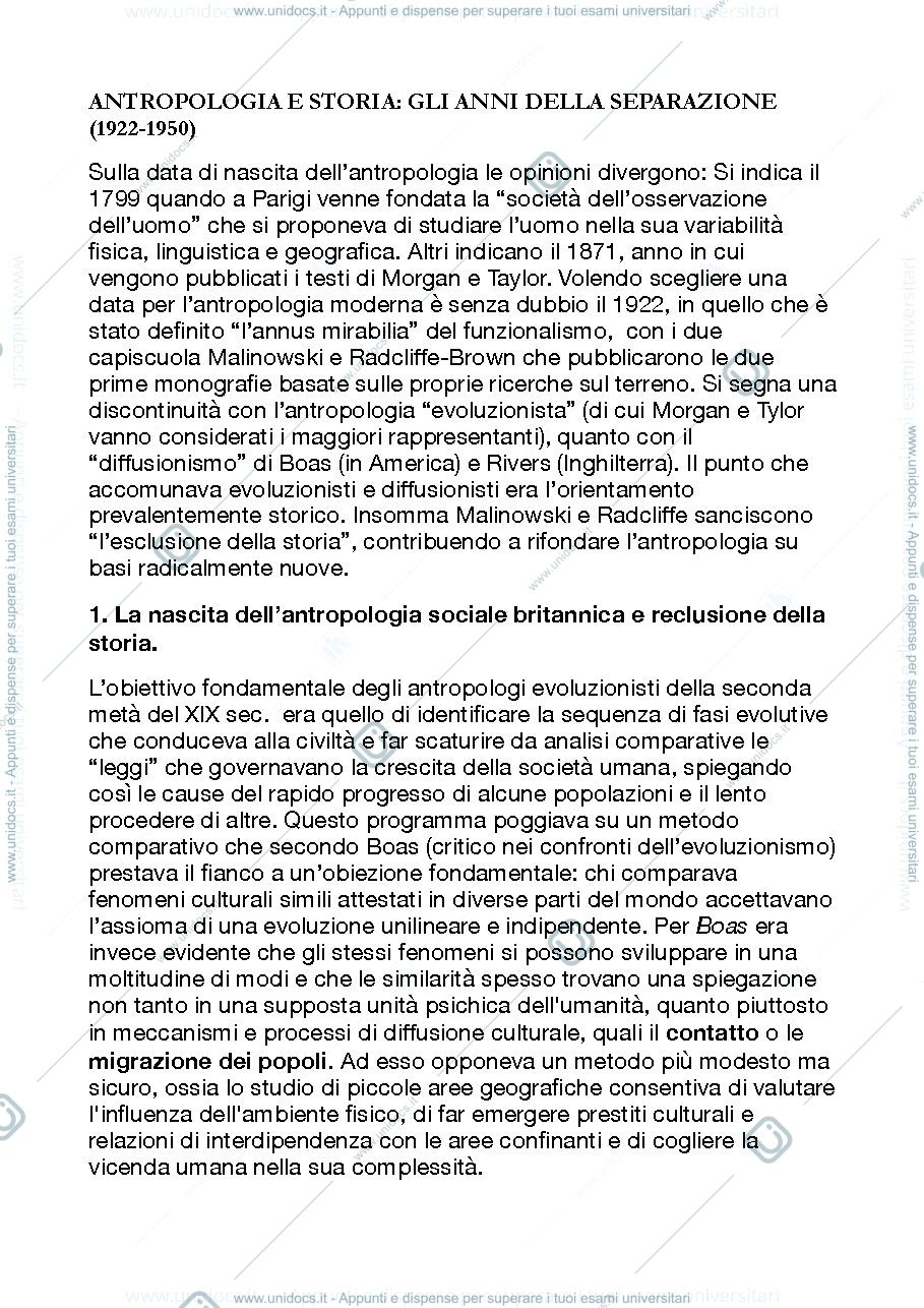 Anteprima pagina 1 — Introduzione all'antropologia storica capitolo 2