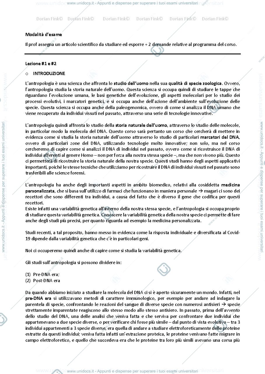 Anteprima pagina 3 — Appunti di anteopologia