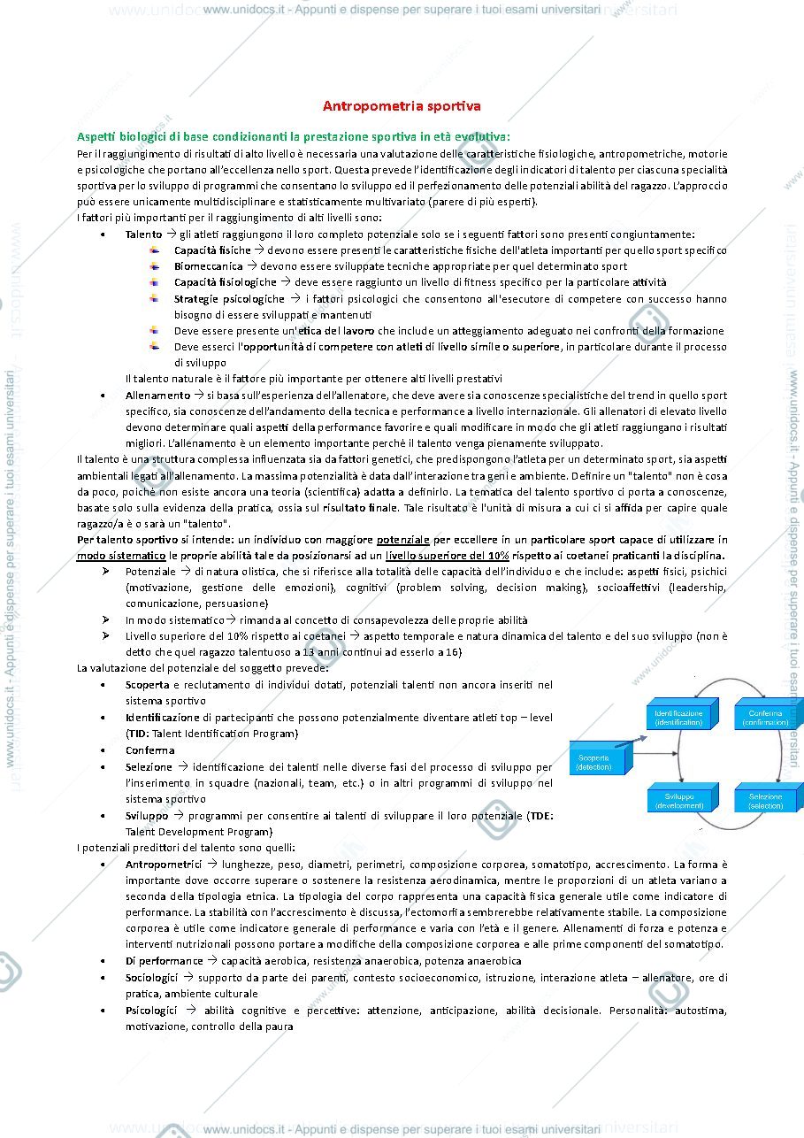 Anteprima pagina 1 — Antropometria sportiva