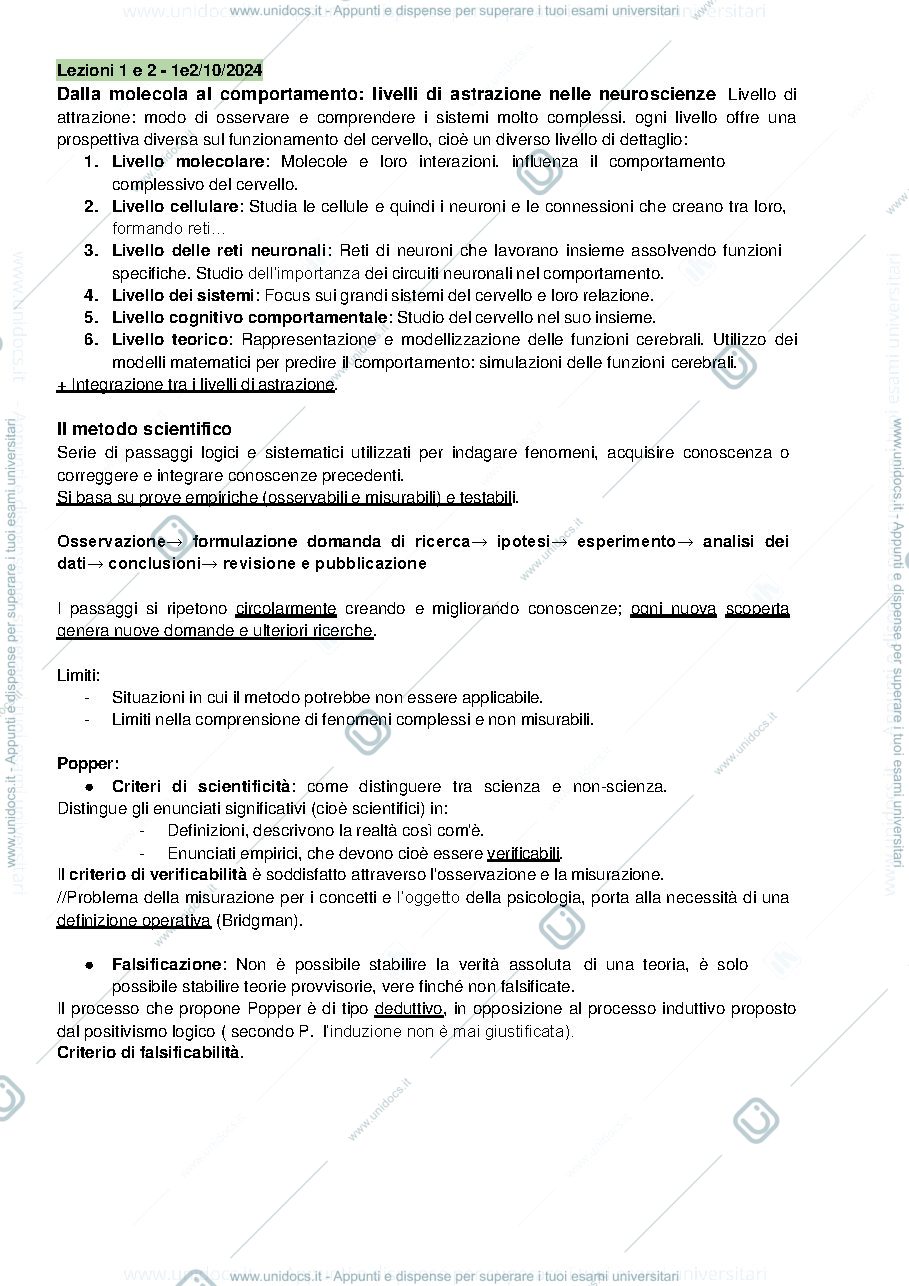 Anteprima pagina 1 — Sbobine Approcci e metodi prof. Costa 2024/25