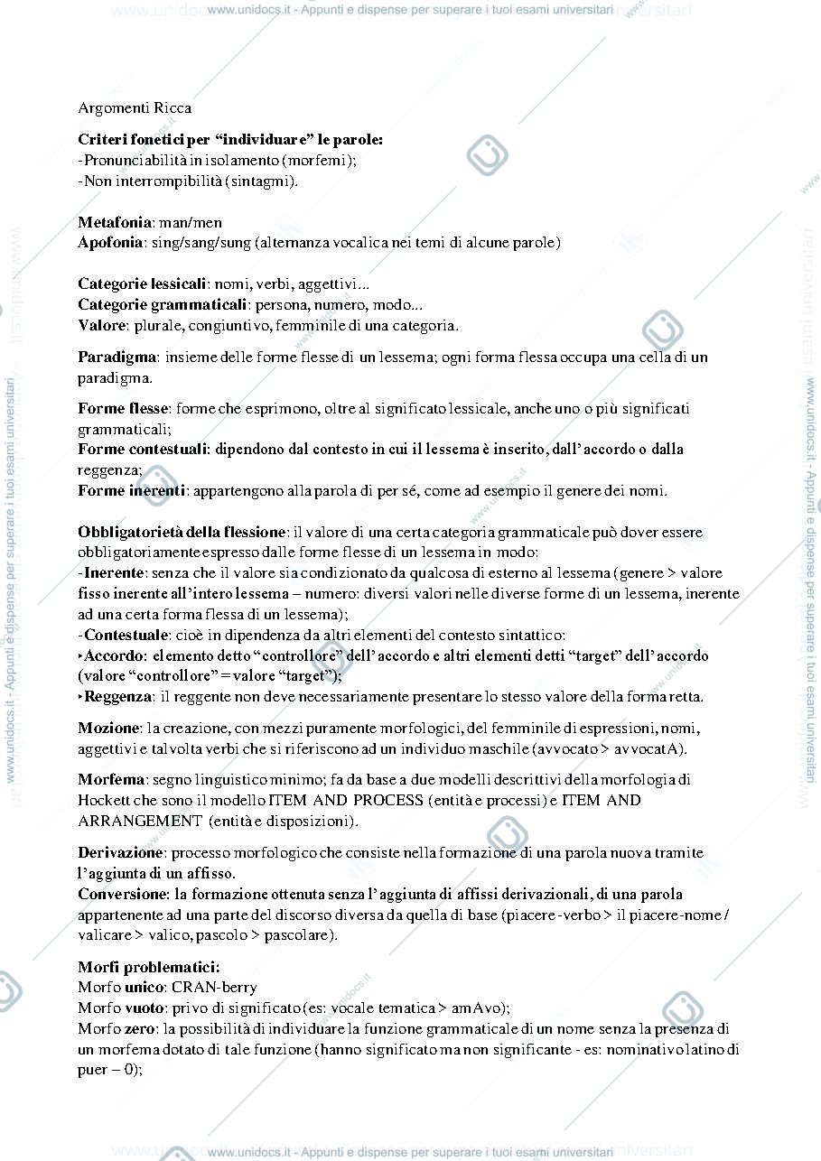 Anteprima pagina 1 — Appunti lezione prof. Ricca
