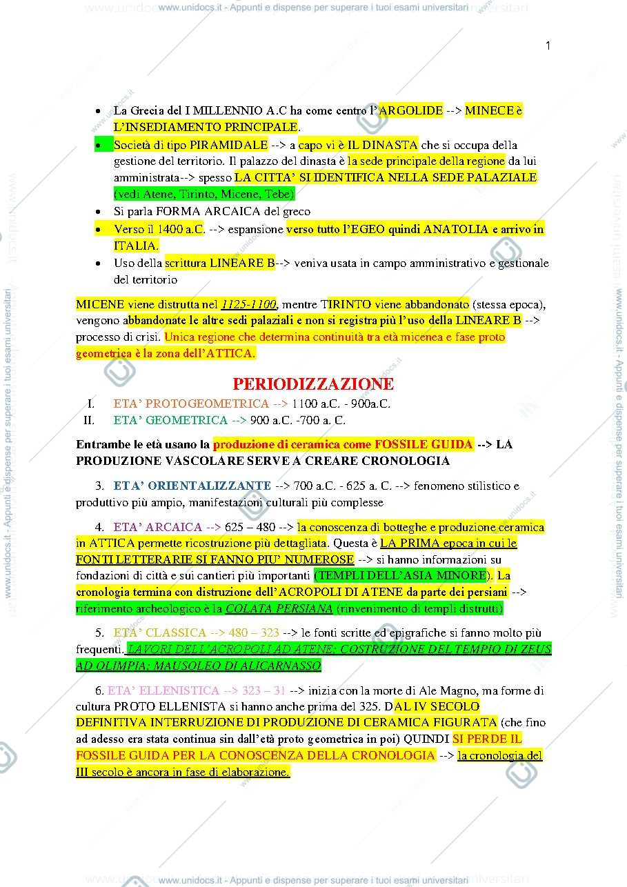 Anteprima pagina 1 — Riassunto Archeologia greca. Cultura, società, politica e produzione di Lippolis