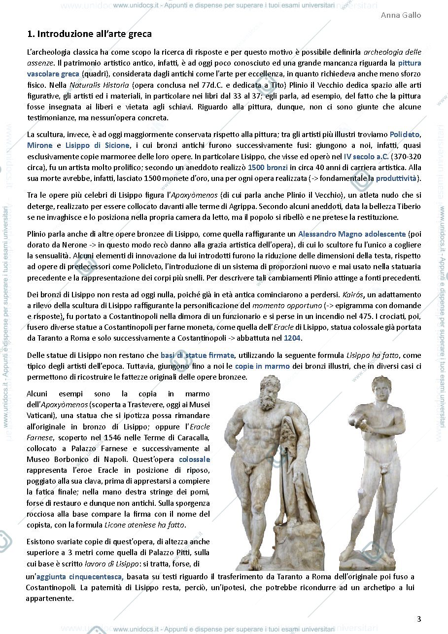 Anteprima pagina 4 — Appunti lezioni archeologia e storia dell'arte greca e romana