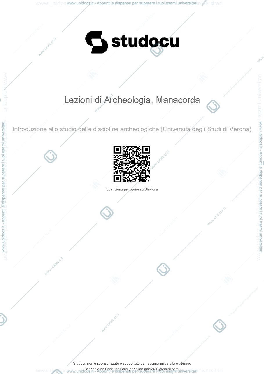 Anteprima pagina 1 — Lezioni di archeologia manacorda
