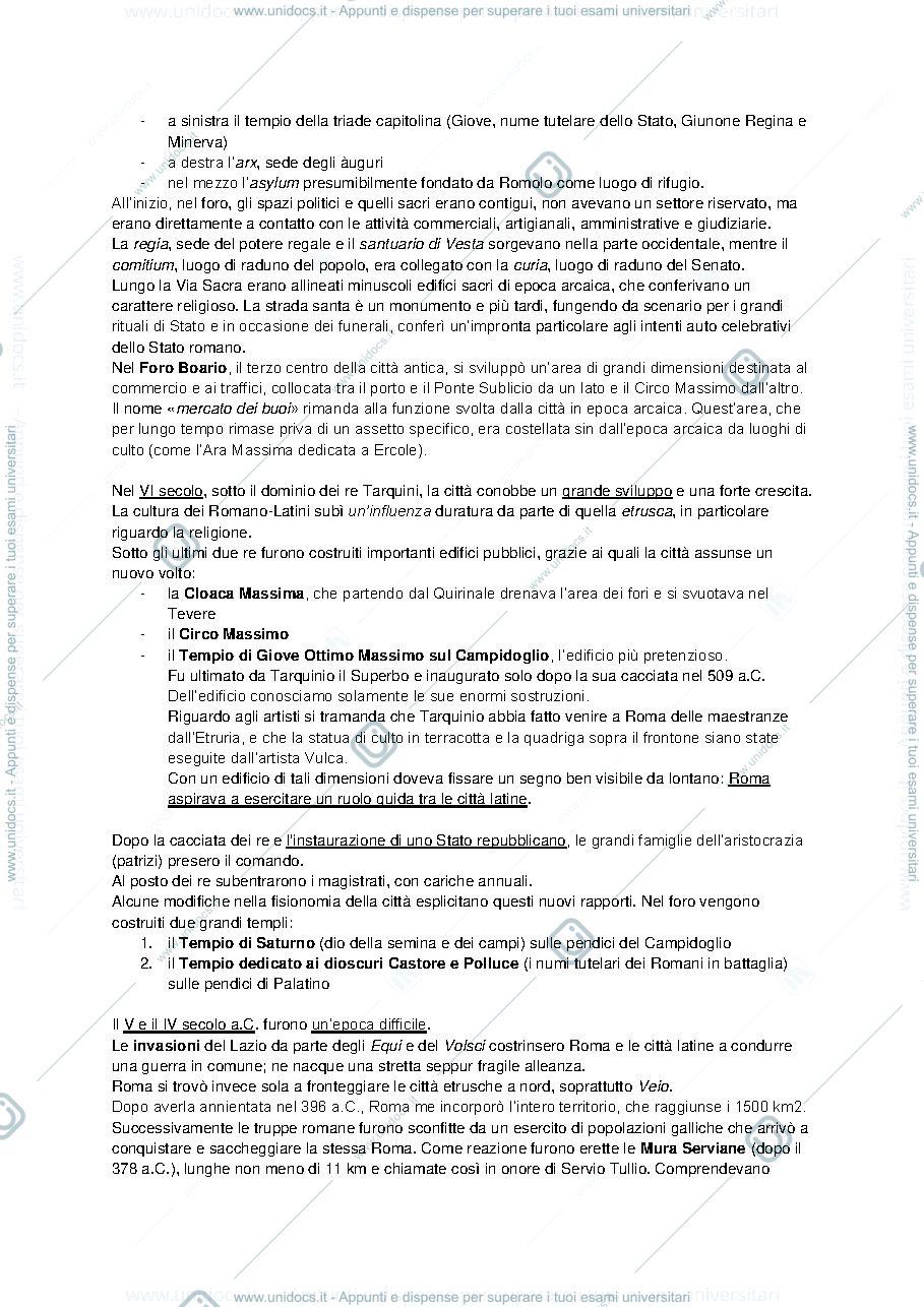 Anteprima pagina 2 — Riassunto La città romana