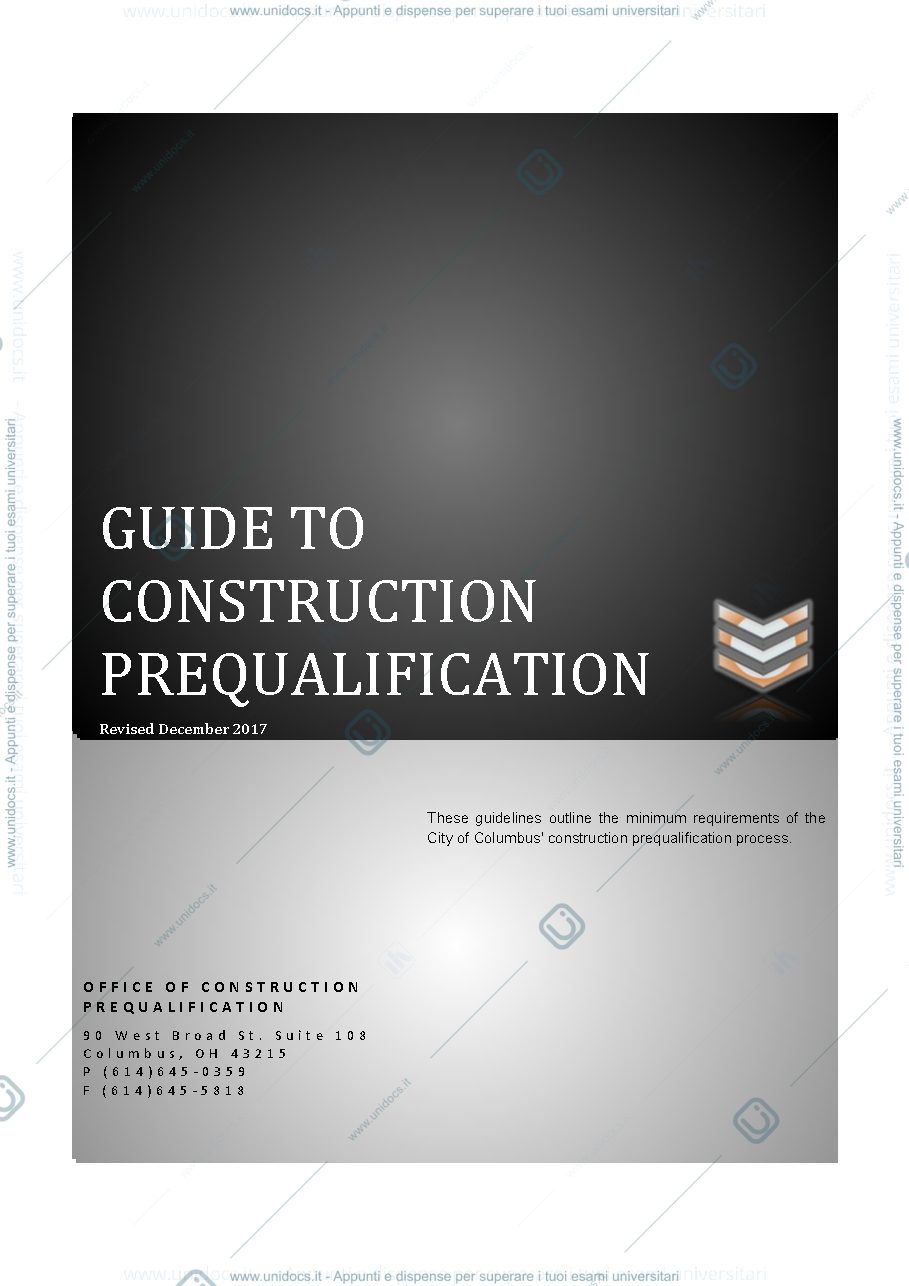 Anteprima pagina 1 — Guide to Construction Prequalification