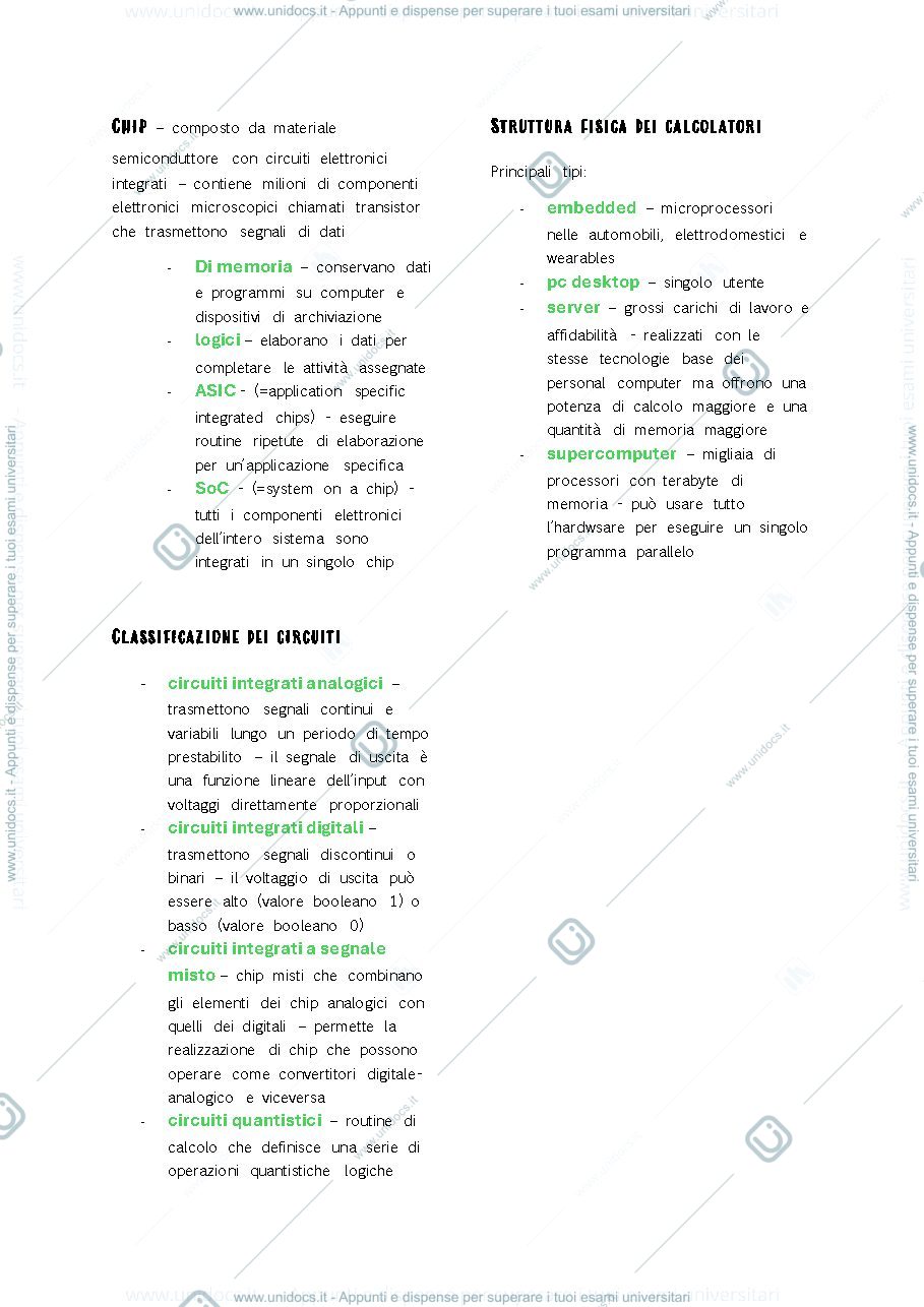 Anteprima pagina 2 — Esame universitario di ARCHITETTURE DEI CALCOLATORI