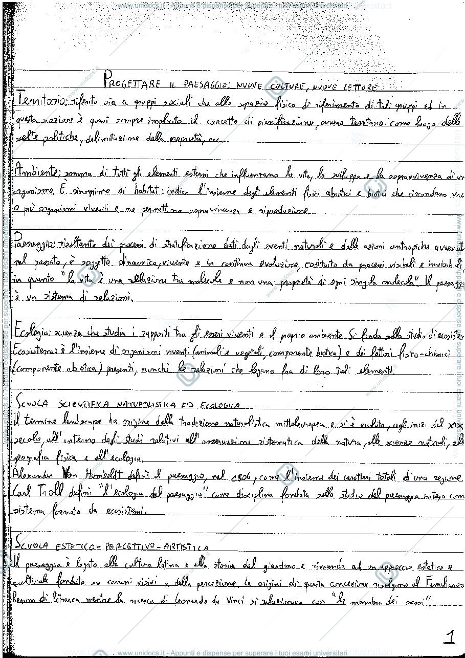 Anteprima pagina 1 — Architettura del Paesaggio - Prof. Moretti