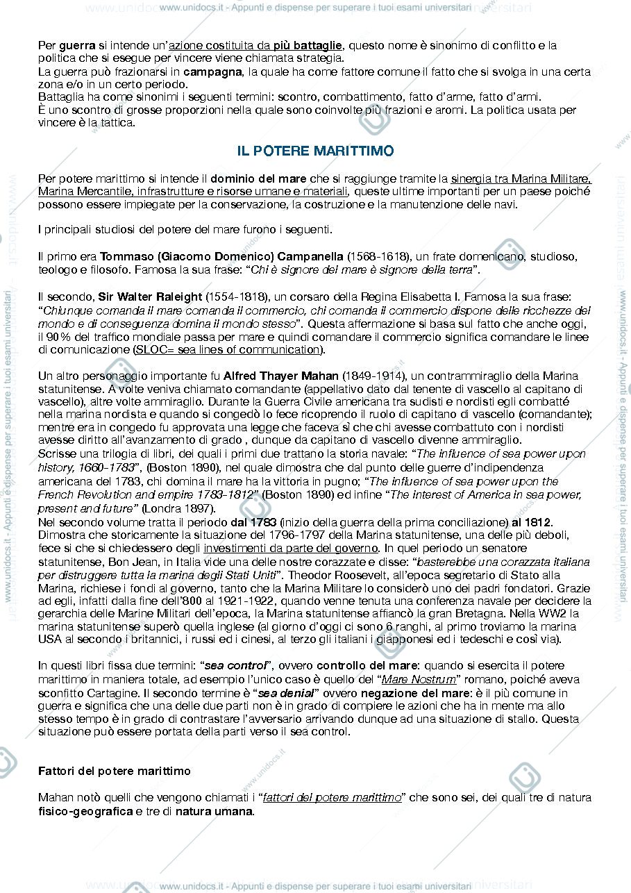 Anteprima pagina 2 — Appunti del corso Elementi di Storia e Strategia Navale