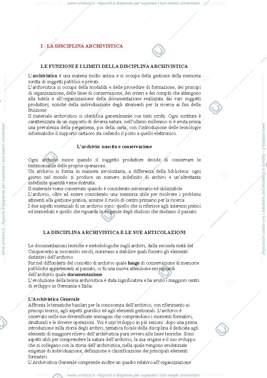 Anteprima pagina 1 — Archivistica