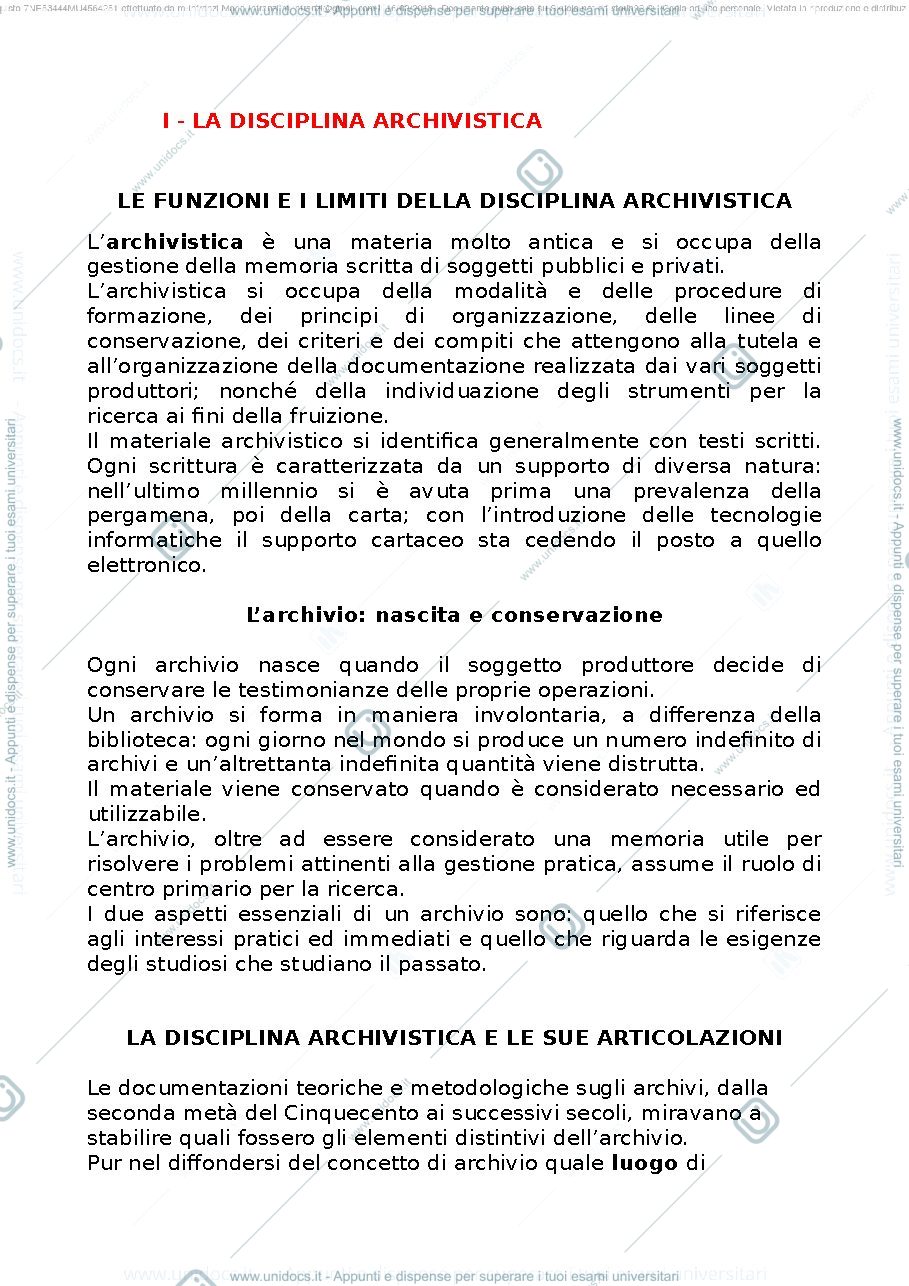 Anteprima pagina 1 — Archivistica