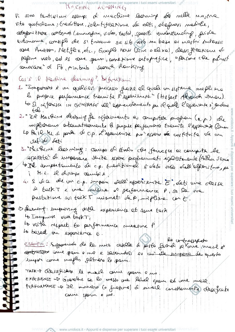 Anteprima pagina 1 — Machine Learning 