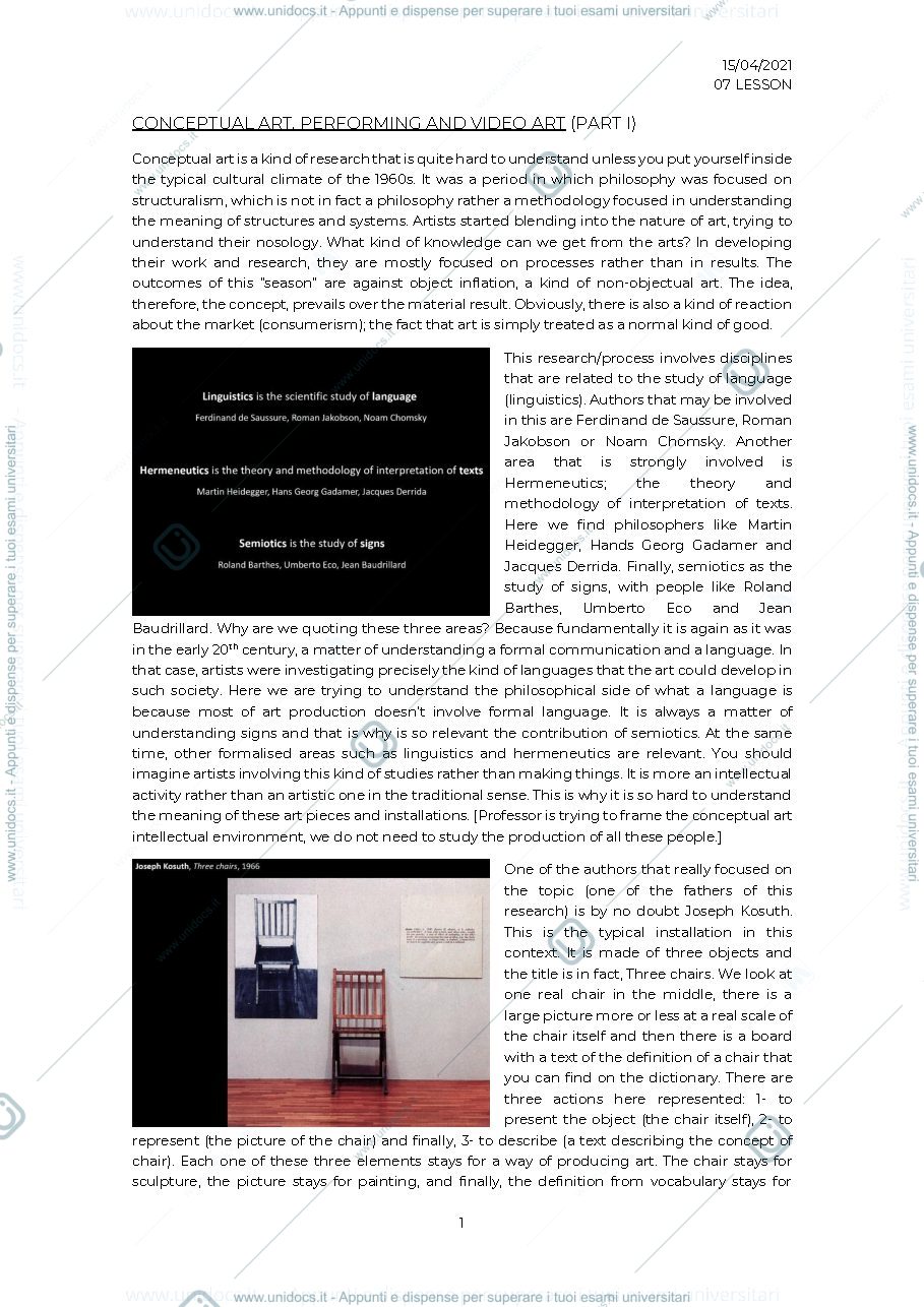 Anteprima pagina 1 — Conceptual art, performing and video art (part i)