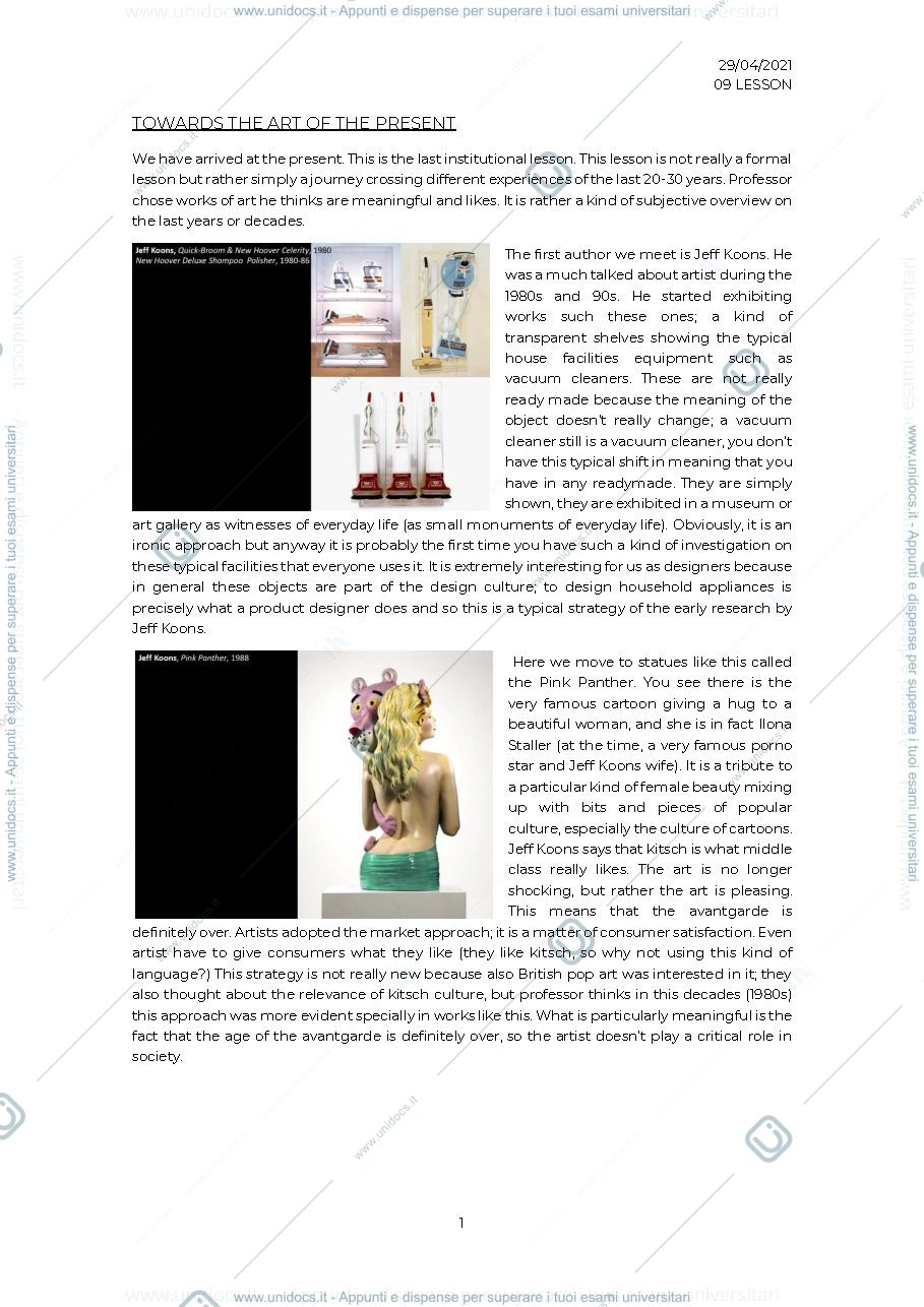 Anteprima pagina 1 — Towards the art of the present