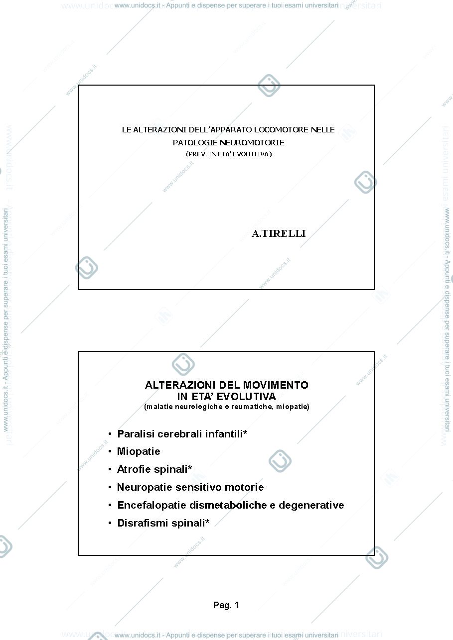 Anteprima pagina 1 — alterazione apparato locomotore
