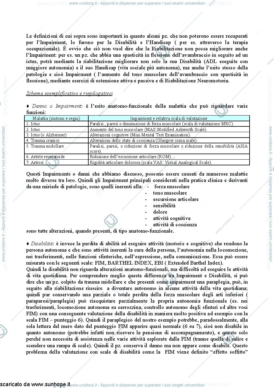 Anteprima pagina 2 — Principi e campi dazione della medicina riabilitativa
