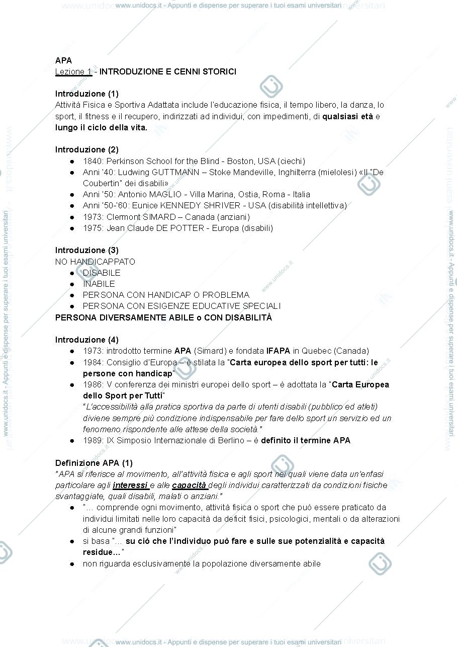 Anteprima pagina 1 — Appunti APA