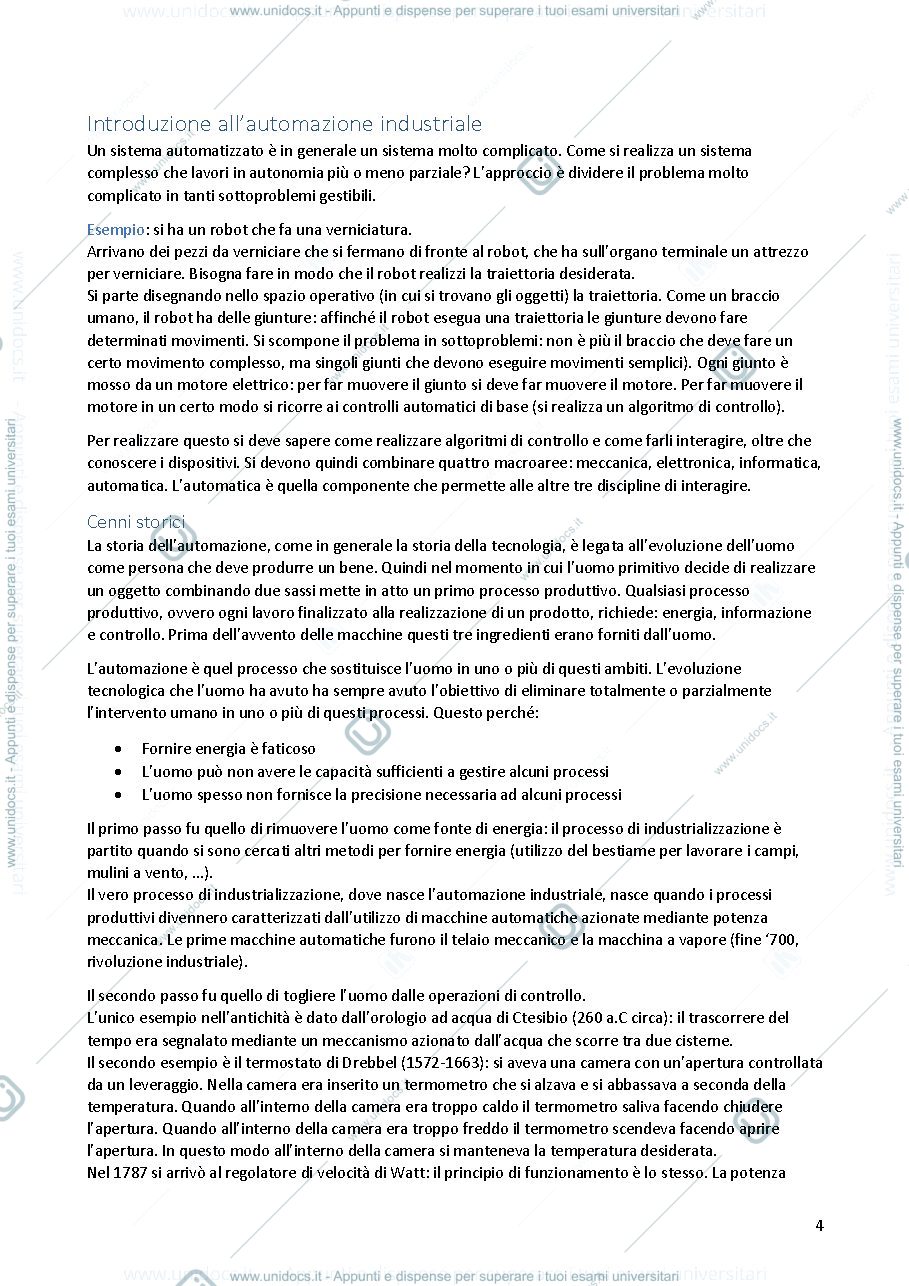 Anteprima pagina 4 — Riassunto automazione