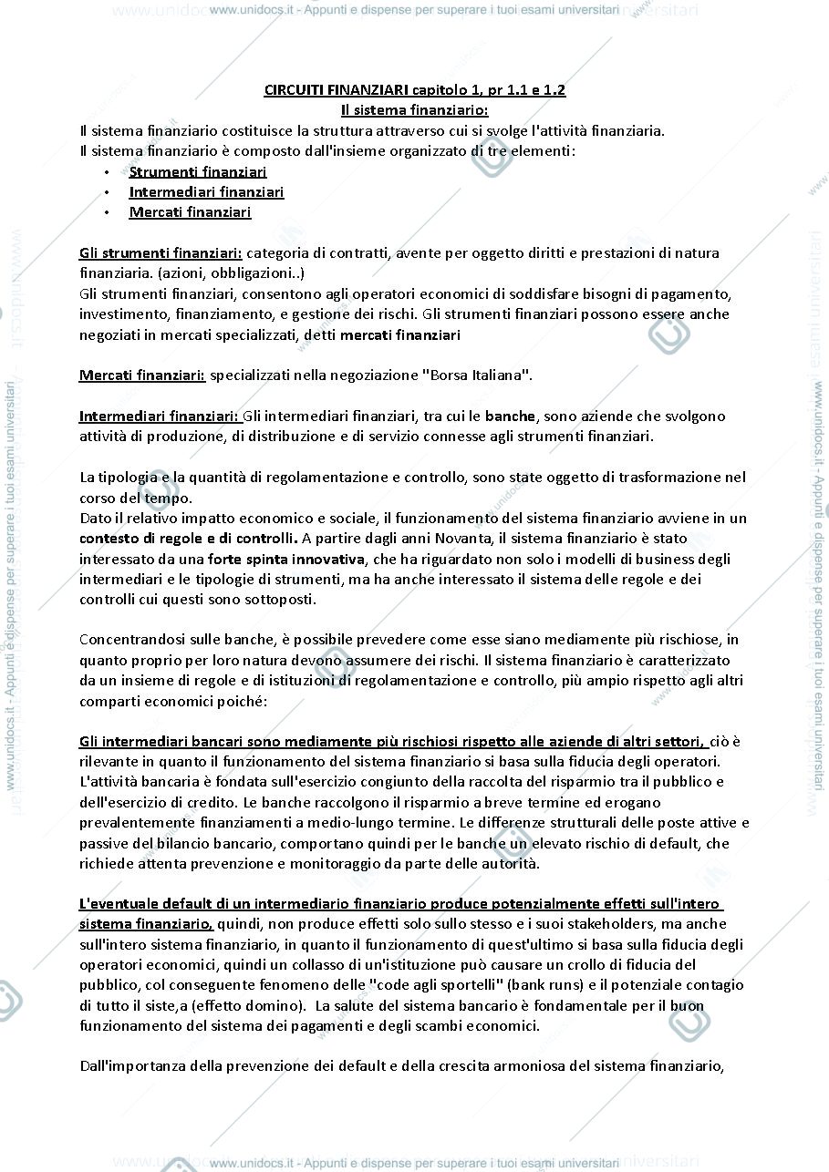 Anteprima pagina 1 — Banca e sistema finanziario