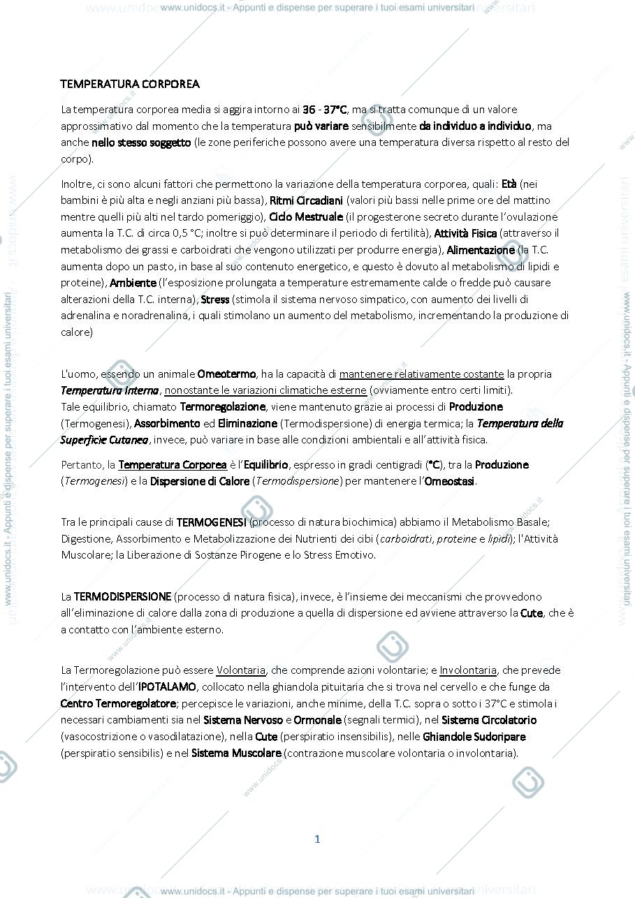 Anteprima pagina 1 — Temperatura Corporea