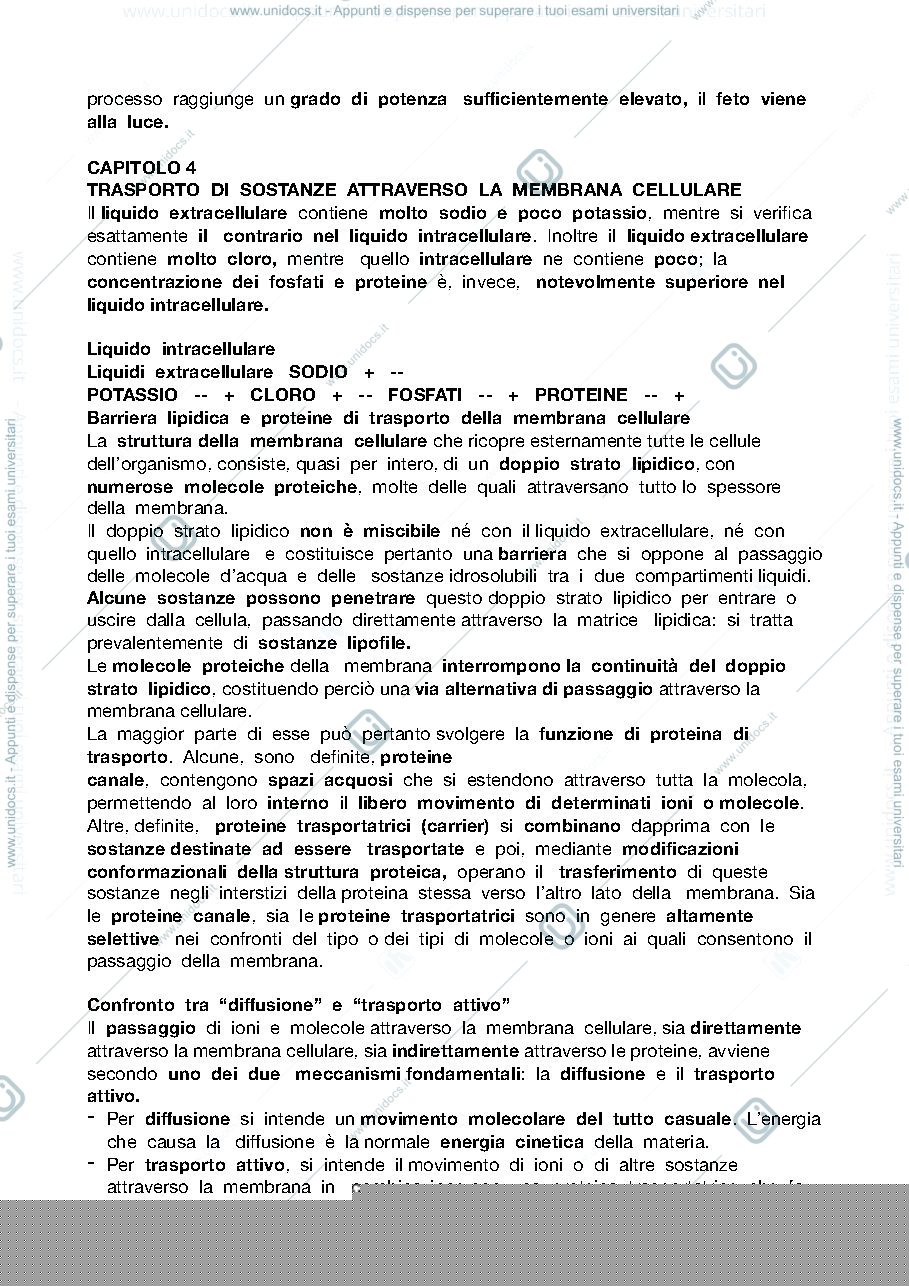 Anteprima pagina 3 — Riassunto capitoli 1-4-5-6-7-8 (Fisiologia, libro “Guyton e Hall, 14 edizione”)