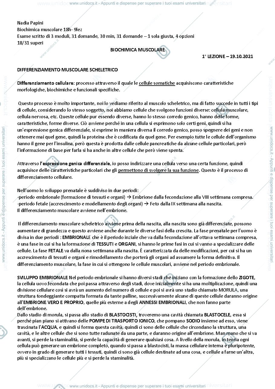 Anteprima pagina 1 — 1-2 biochimica muscolare 