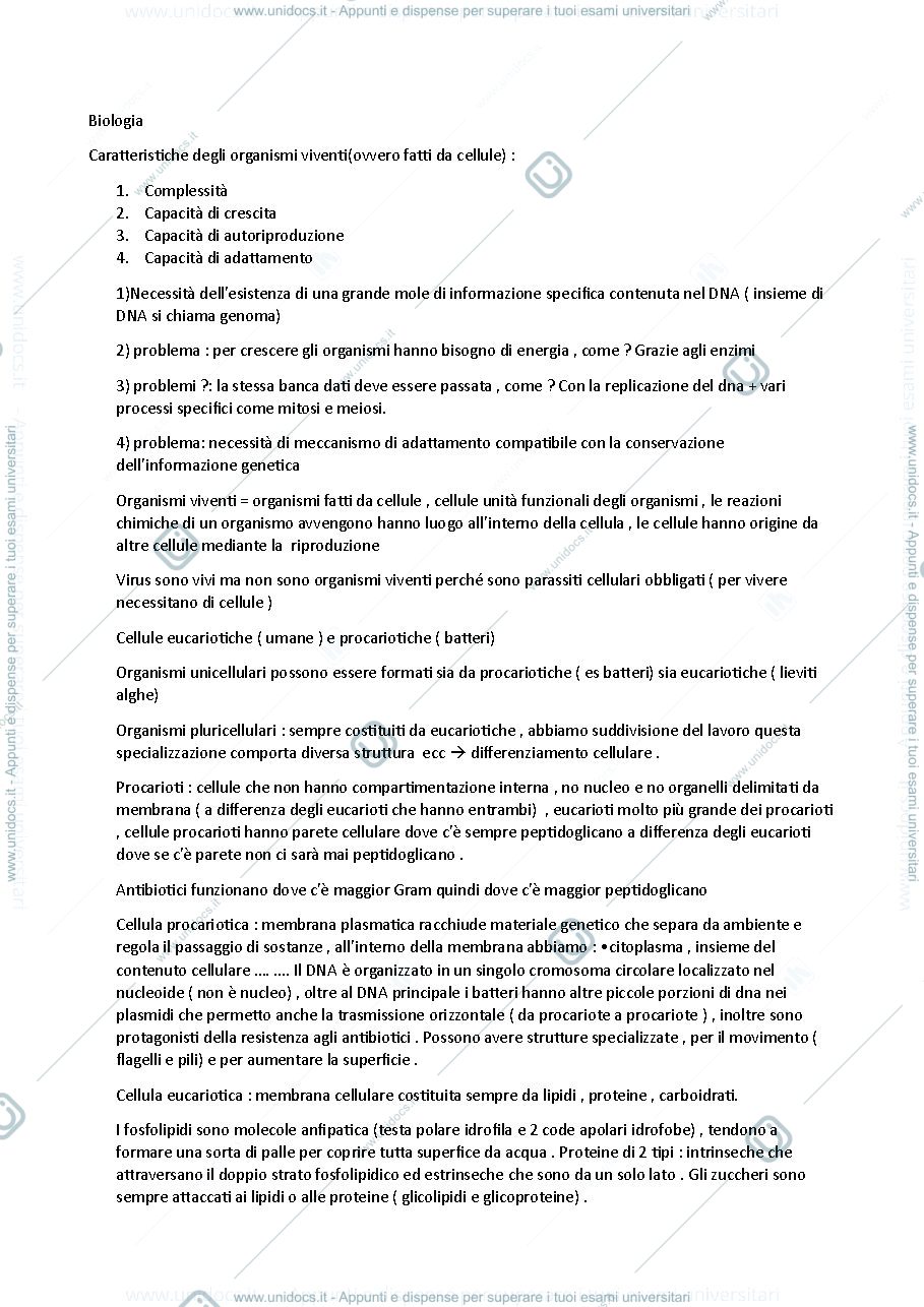 Anteprima pagina 1 — Biologia