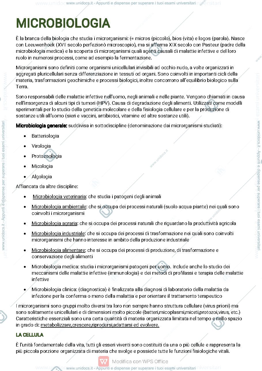 Anteprima pagina 1 — Microbiologia