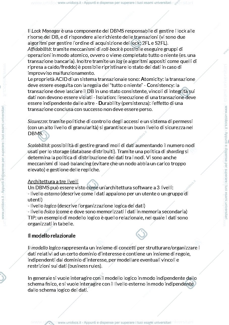 Anteprima pagina 2 — Appunti Basi di Dati