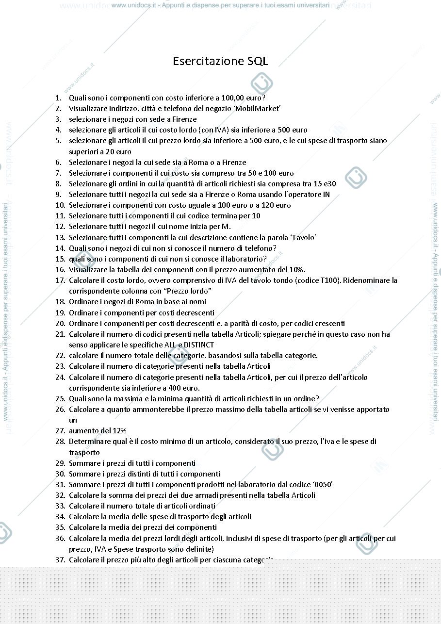 Anteprima pagina 1 — Query mobilificio