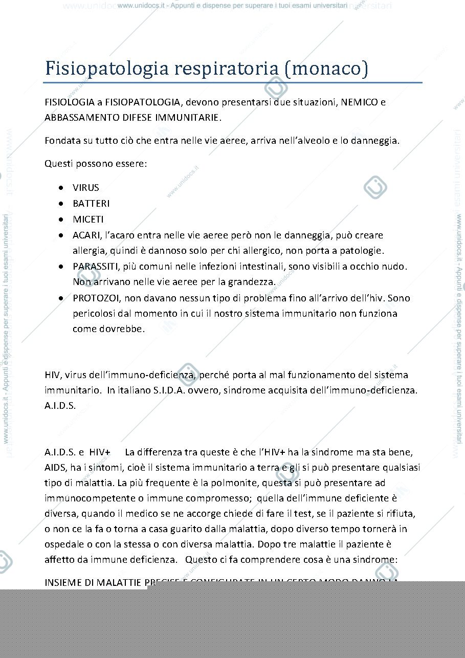 Anteprima pagina 1 — fisiopatologia respiratoria 