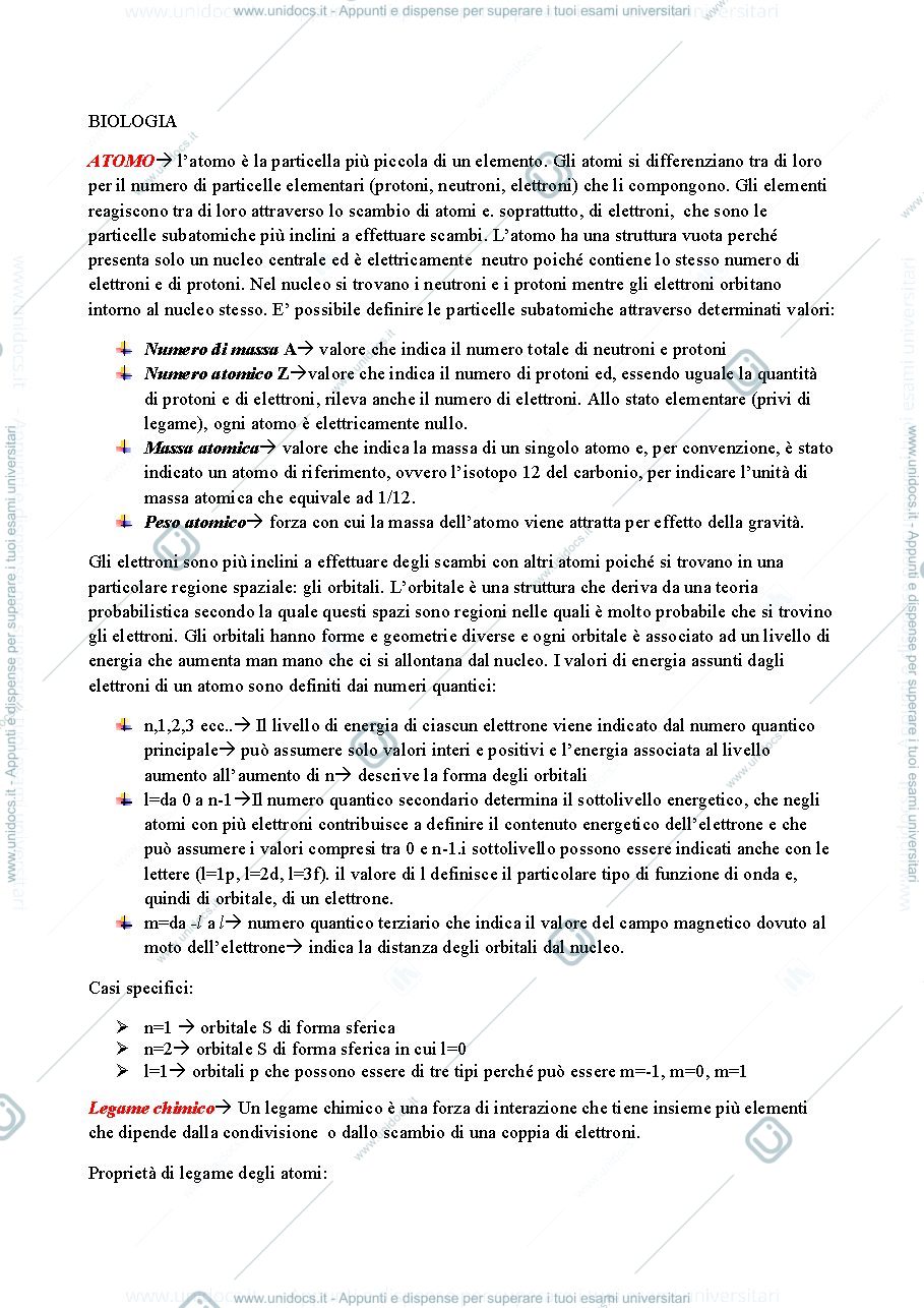 Anteprima pagina 1 — BASI MOLECOLARI DELLA VITA 