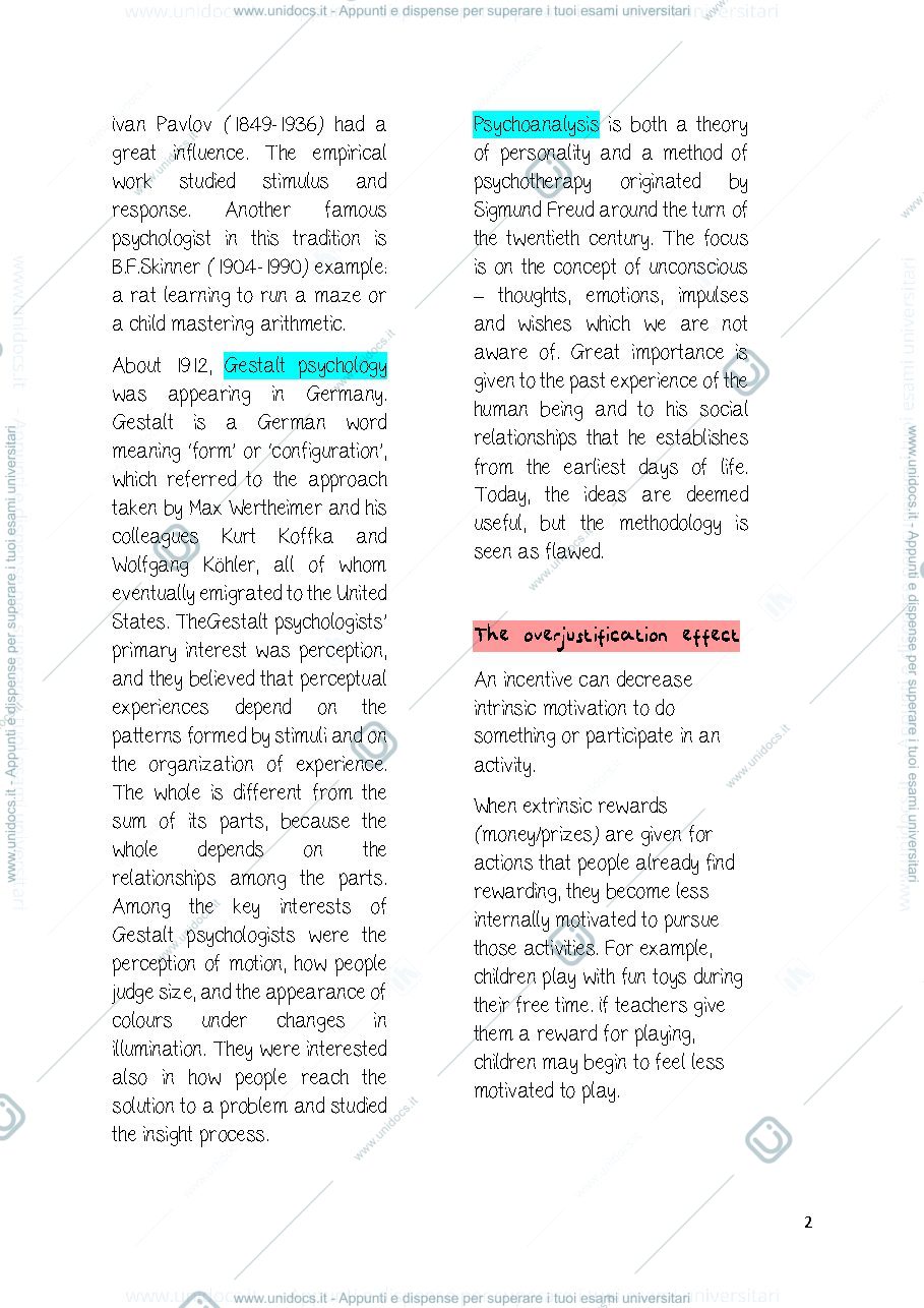 Anteprima pagina 2 — BASIC CONCEPTS OF PSYCHOLOGY (MOD.A+B)