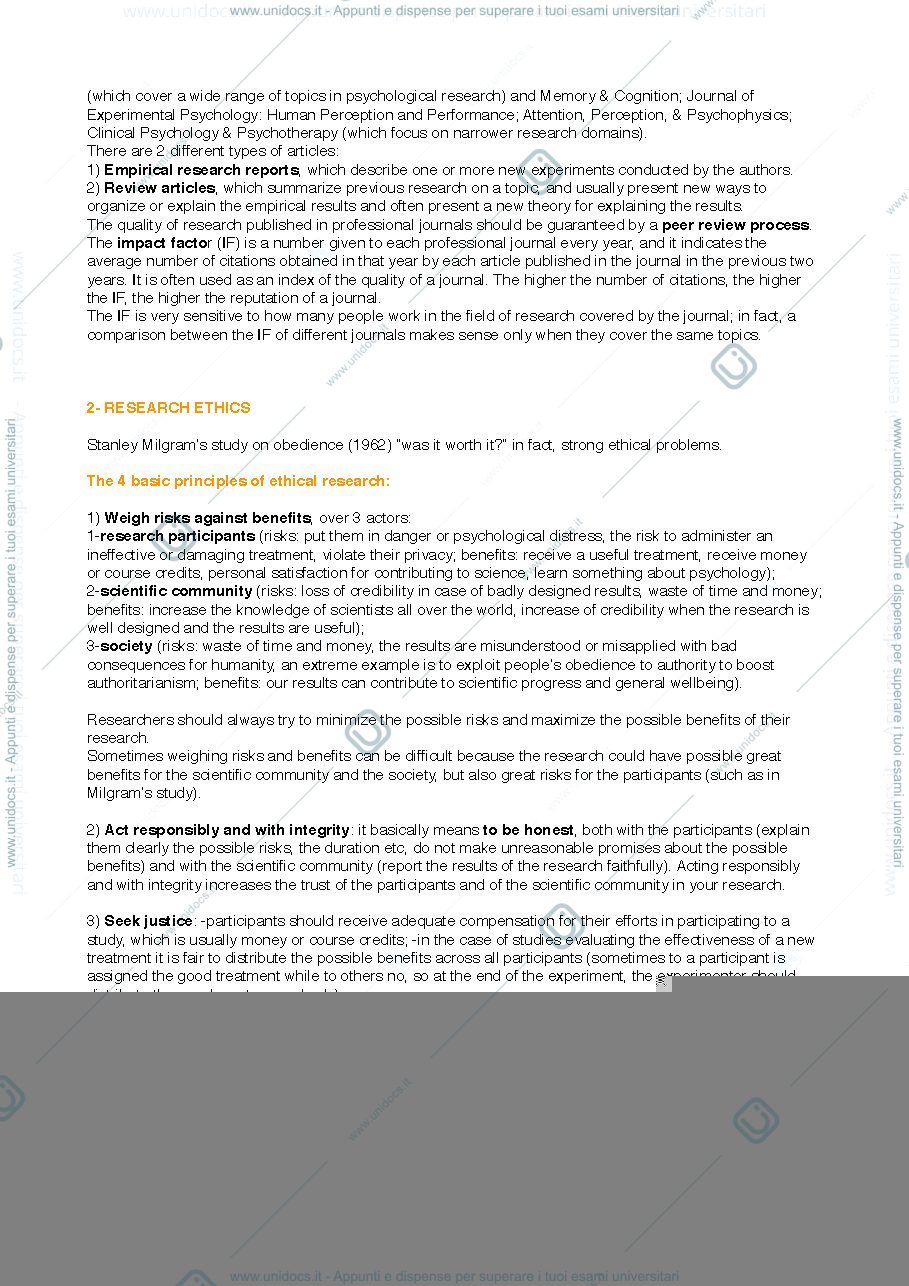 Anteprima pagina 3 — APPUNTI COMPLETI DI BASIC RESEARCH METHODS, DOCENTE M. VICOVARO