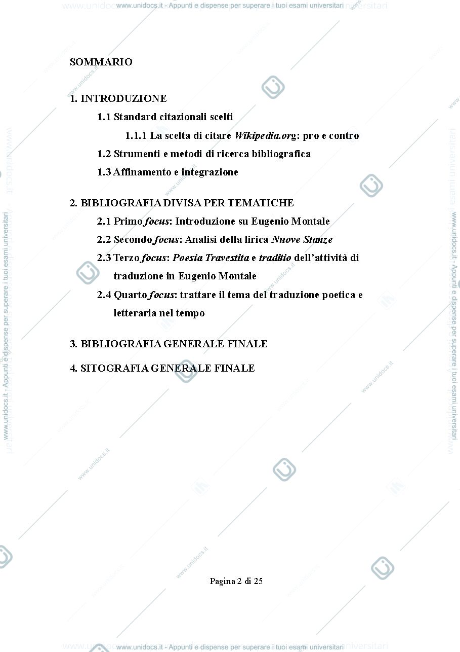 Anteprima pagina 2 — Esempio di Progetto Bibliografia