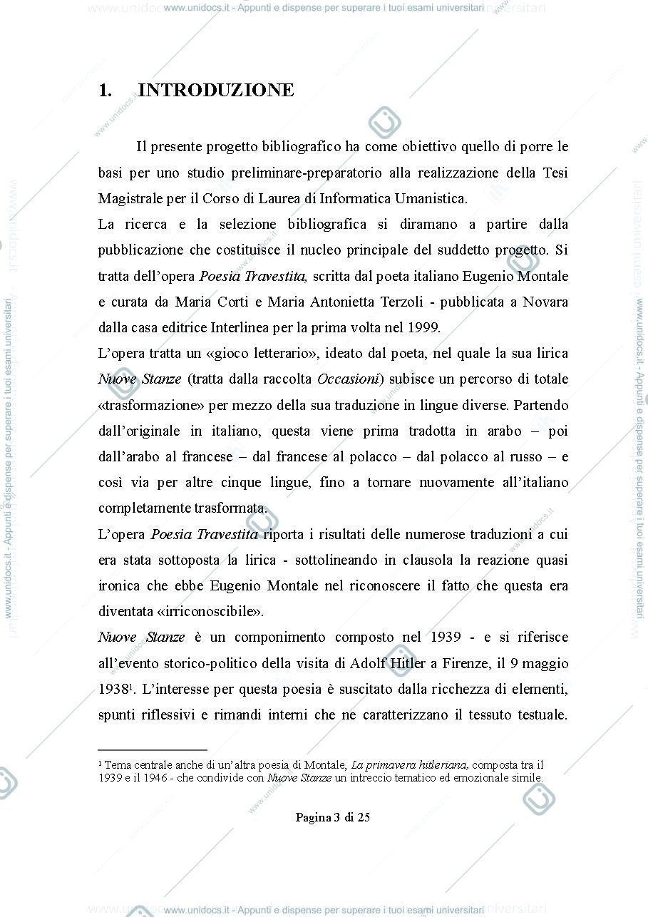Anteprima pagina 3 — Esempio di Progetto Bibliografia