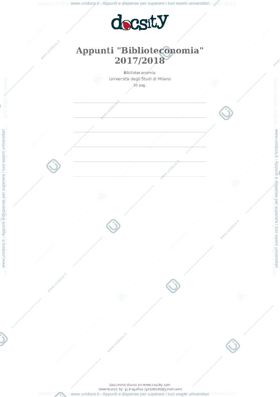 Anteprima pagina 1 — Appunti del corso