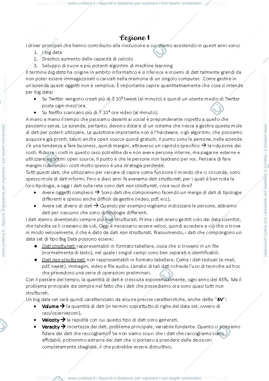 Anteprima pagina 2 — Appunti business data science 