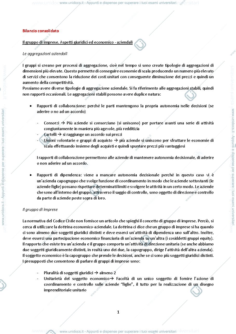 Anteprima pagina 1 — Bilancio consolidato