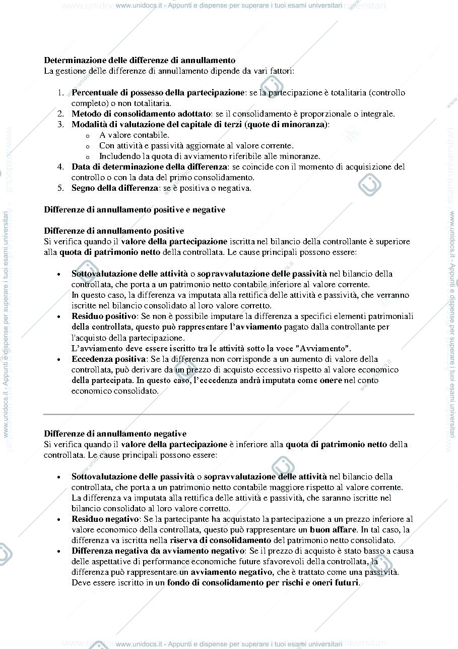 Anteprima pagina 2 — Appunti seconda parte bilancio consolidato