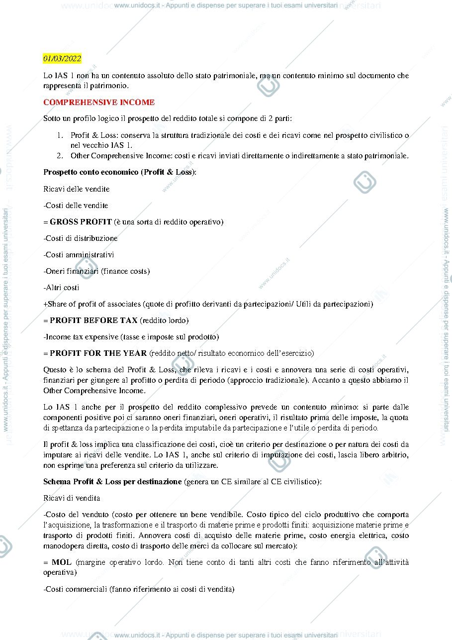 Anteprima pagina 1 — Appunti di bilancio e informazione esterna d'impresa
