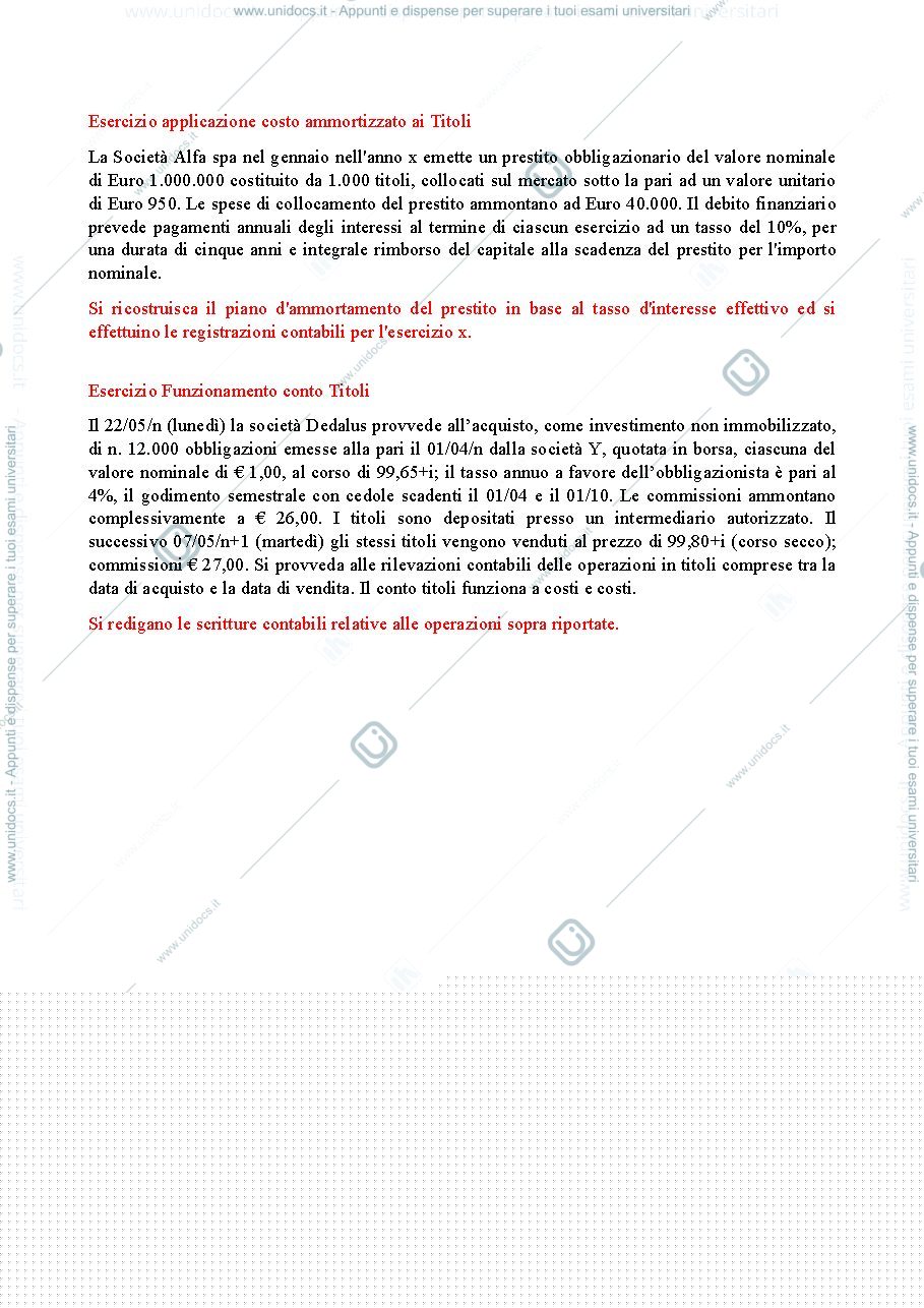 Anteprima pagina 1 — Esercitazione acquisto e vendita titoli