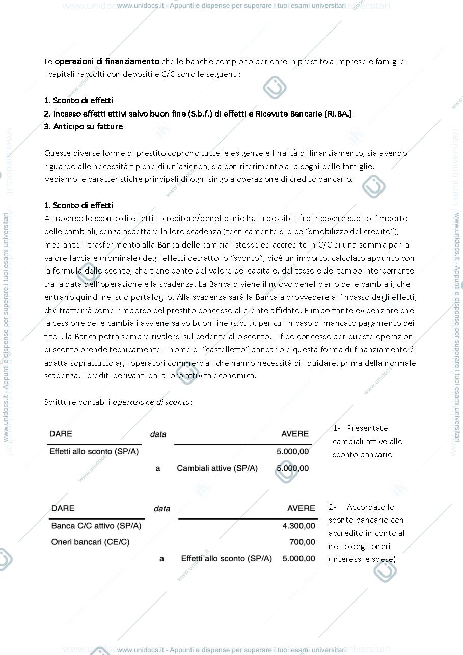 Anteprima pagina 1 — Le operazioni di finanziamento 