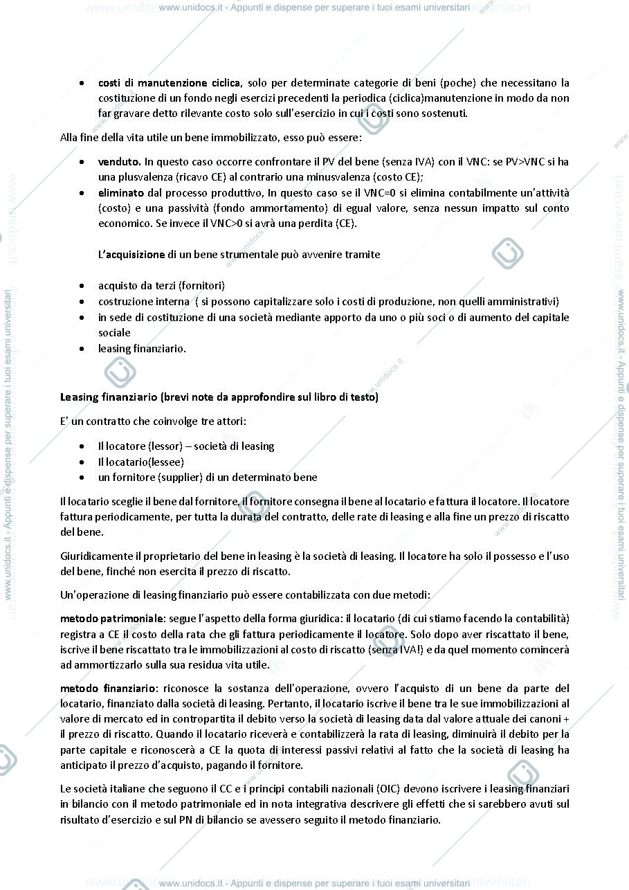Anteprima pagina 2 — immobilizzazioni materiali ed immateriali