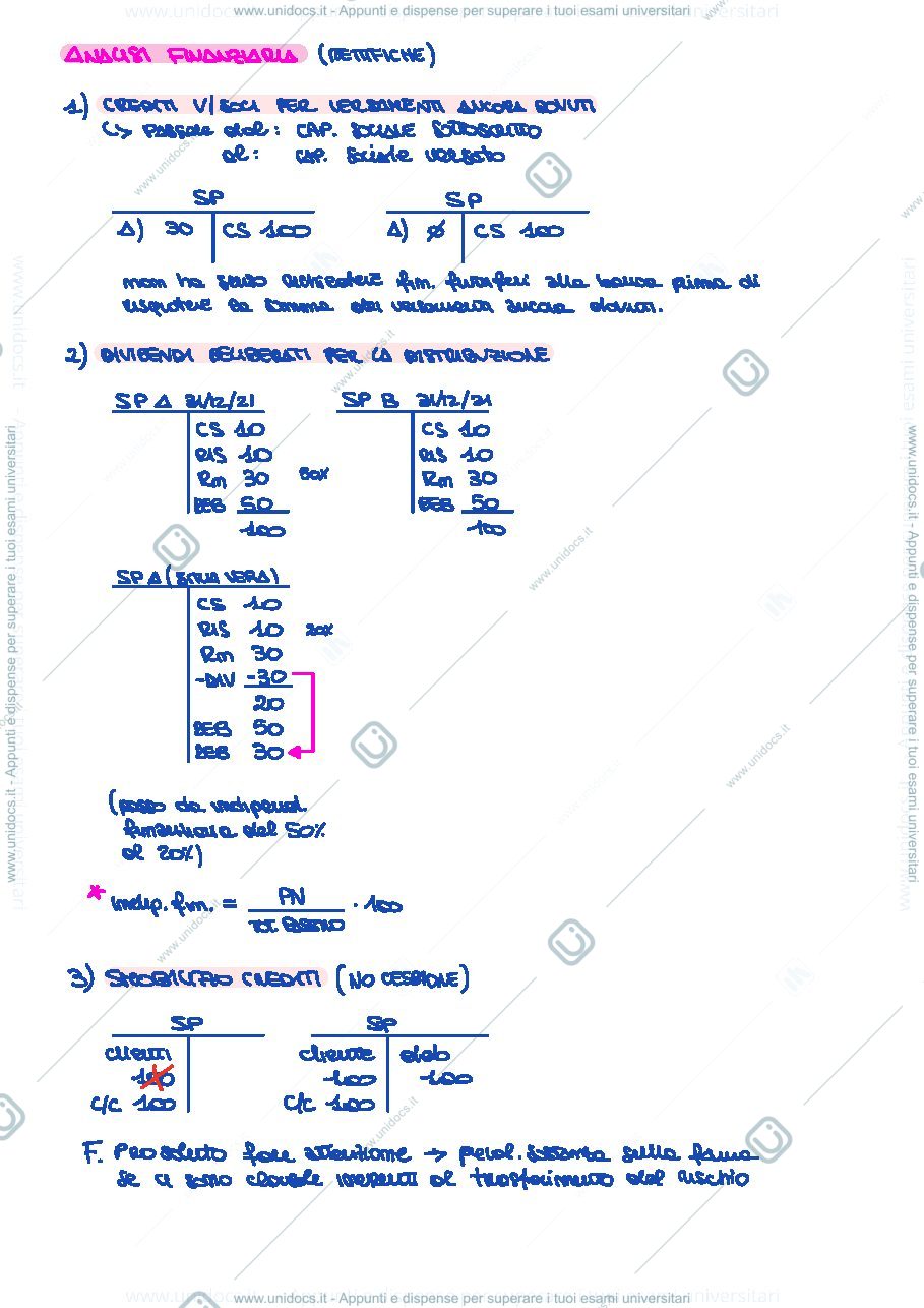 Anteprima pagina 1 — appunti analisi finanziaria 