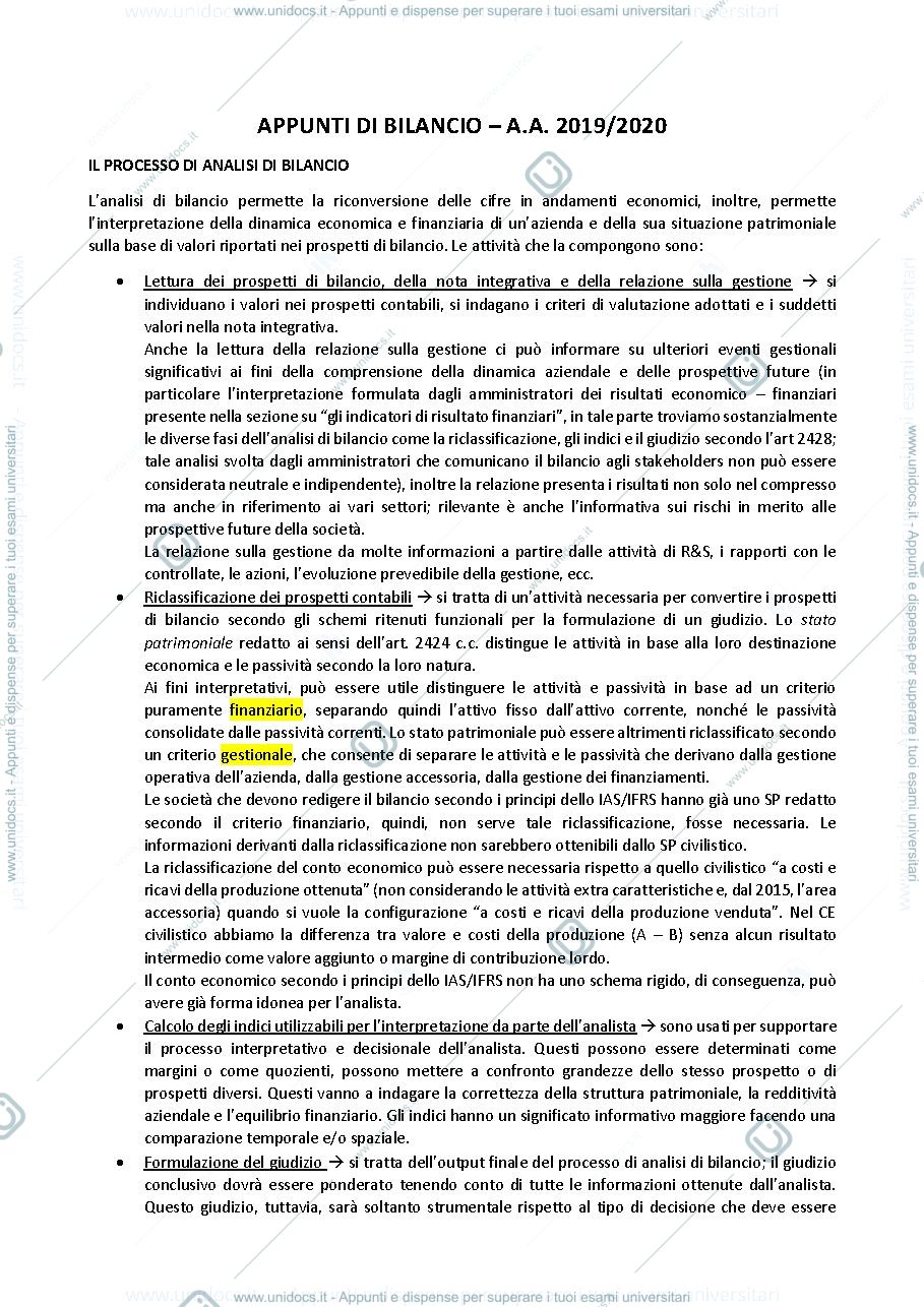 Anteprima pagina 1 — Bilancio