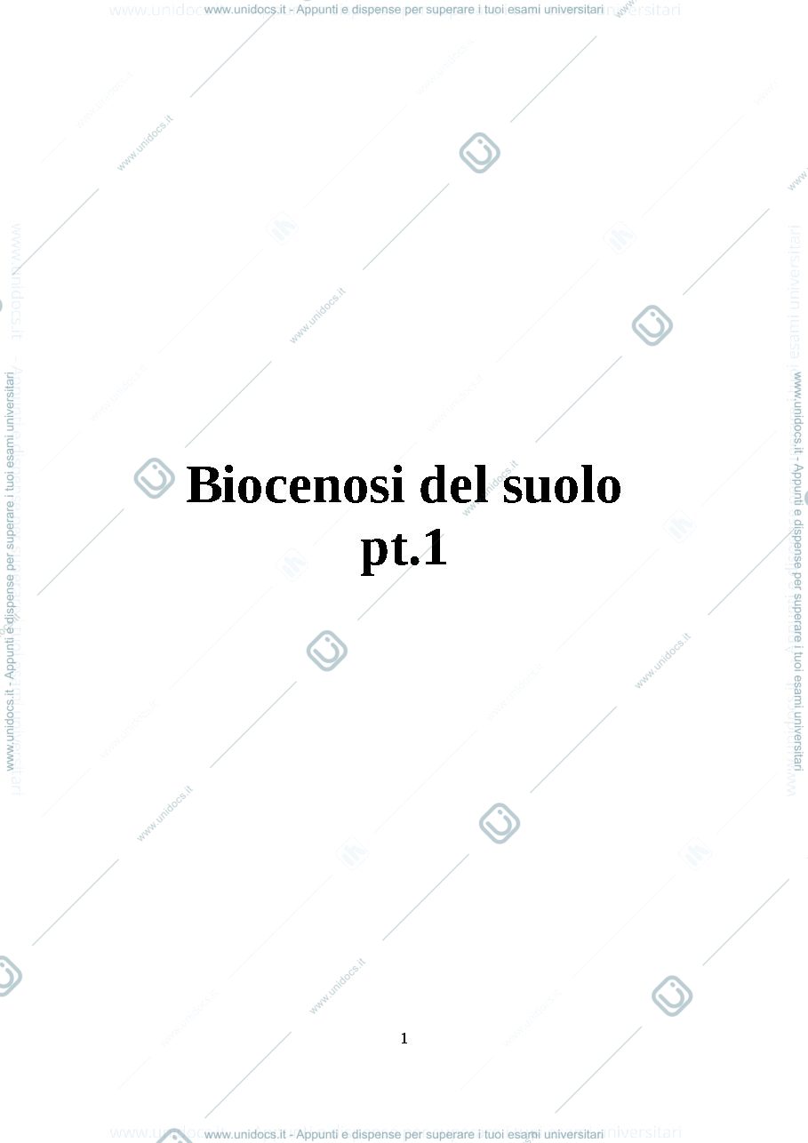 Anteprima pagina 1 — Biocenosi del suolo 