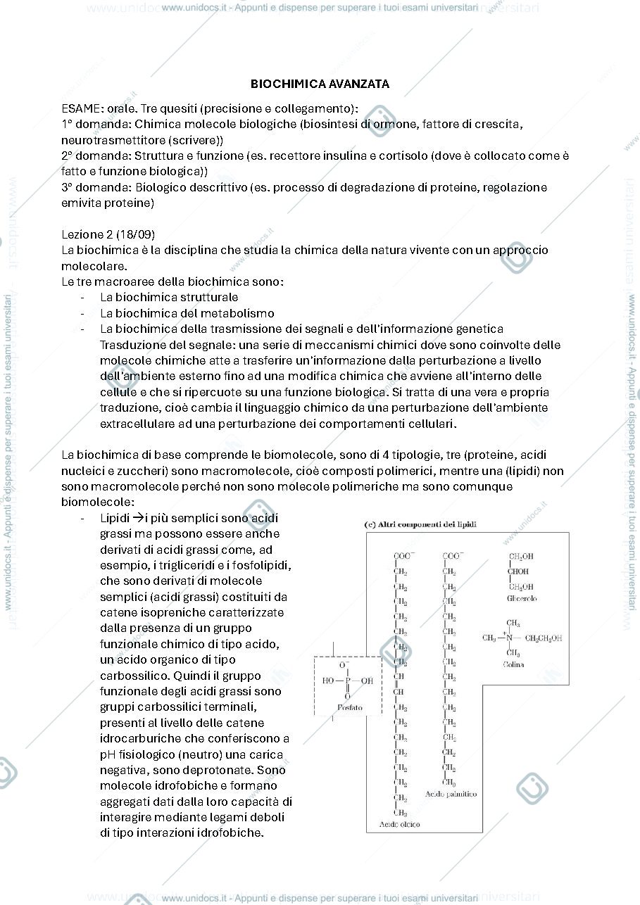 Anteprima pagina 1 — Biochimica avanzata